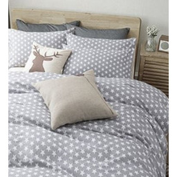 Extrapościel Pościel bawełniana 160x200 wzór 939E Gwiazdki białe na szarym tle Nowość
