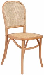 Krzesło drewniane Viki light, rattanowe, boho, do jadalni