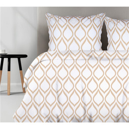 Greno Pościel bawełniana 140x200 Lol beżowa biała Premium Bielbaw