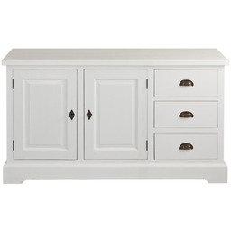 Komoda Brighton 3 szuflady + 2 drzwi white, 140 x 48 x 80 cm