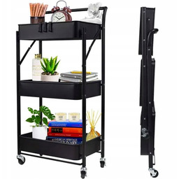 Kosz na kółkach Szafka Regał Mobilna obrotowy Stolik Na Kółkach Metal Półka