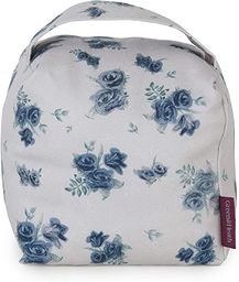 Green&Heath Tkanina ogranicznik do drzwi w róży Sadko naturalny wypełniony wytrzymały designerski dekoracyjny do wnętrz, mocny i trwały stoper do drzwi do domów z uchwytem, wielokolorowy, 15 x 15 cm