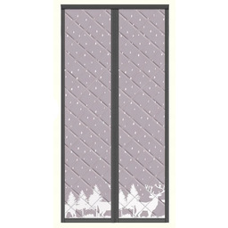 Kurtyna Termiczna Zasłona na Drzwi Magnetyczna Wygłuszająca 80x200cm Szara