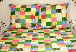 Karo Pościel z kory 140x200 wzór 96/3 Paczłork kolorowy na guziki 100% bawełna gruba