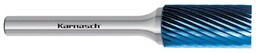 KARNASCH Pilnik obrotowy walcowo-czołowy ZYB HP-2 z węglika z powłoką BLUE-TEC frez do metalu 10 x 20 mm chwyt 6 mm 115010085