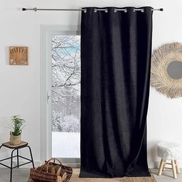 HomeMaison.com Zasłona termoizolacyjna, zasłona zaciemniająca, czarna zasłona, 140 x 260 cm