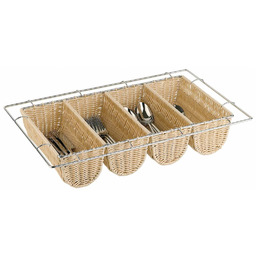 Pojemnik na sztućce z poliratanu GN 1/1 beżowy 530x325x100mm I APS
