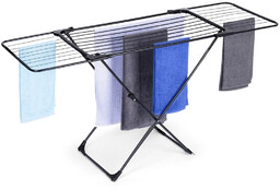 Suszarka na pranie metalowa czarna rozsuwana XXL 108-182 cm