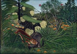 Fight between a Tiger and a Buffalo, Henri Rousseau - plakat Wymiar do wyboru: 60x40 cm