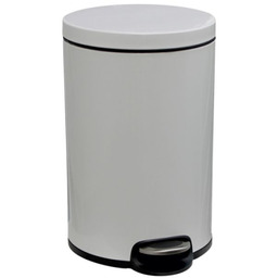 Kosz pedałowy Silent Serene, pojemność 20 l, metalowy, biały