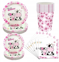Zestaw Urodzinowy Happy Birthday Jednorazowy Krówki 50 elementów