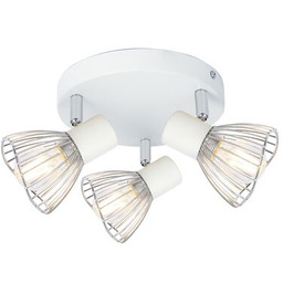 Plafon FLY 3x40W E14 biały/chrom CANDELLUX
