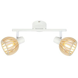 Listwa ATARRI 2x25W E14 biały+drewno CANDELLUX
