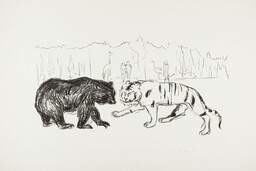 The Tiger and the Bear (ca. 1908 1909), Edvard Munch - plakat Wymiar do wyboru: 61x91,5 cm