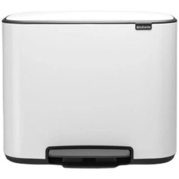 BRABANTIA Kosz na śmieci do segregacji Bo 121005 z pedałem, trzy wyjmowane wiadra 3 x 11L Biały Zyskaj