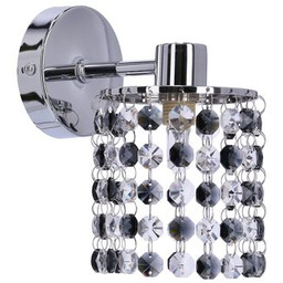 Kinkiet ROYAL 1x40W G9 chrom+kryształki czarne CANDELLUX