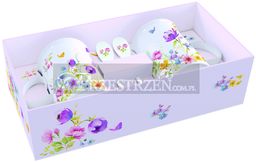 PORCELANOWE KUBKI Z ŁYŻECZKAMI - Polne Kwiaty (314 FLDC) - KPL. 2 szt.