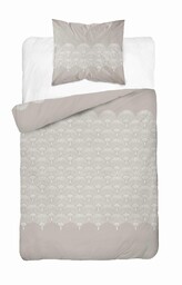 Detexpol Pościel flanelowa 140x200 beżowa rozeta z jedną poszewką 4951 A Flanela 2024