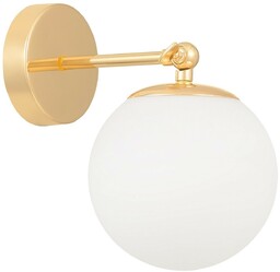 KINKIET LAMPA ŚCIENNA NOWOCZESNA ZŁOTA BIAŁA KULA FREDICA W1 LUMINA DECO