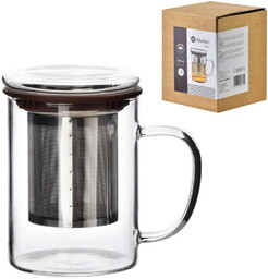 Kubek przeźroczysty z zaparzaczem 400ml HTID2812-SR