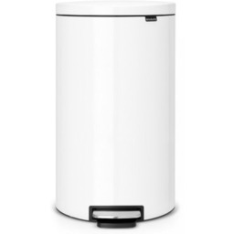 BRABANTIA Kosz na śmieci z pedałem 485206 FlatBack cichy domyk, wyjmowane wiadro 30L Biały Zyskaj