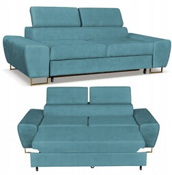 Sofa kanapa Bosso salon Family meble błekitna reg zagłówek