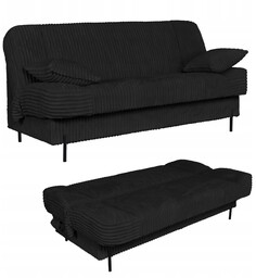 Kanapa sofa Sara rozkładana wersalka do spania Rene Family meble czarna