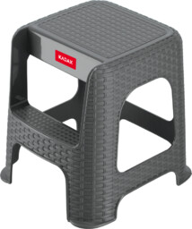 Taboret ze schodkiem, 2 stopnie, szary, 160 kg