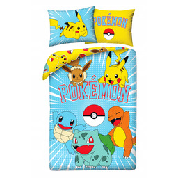 Pościel dziecięca Pokemon 140 x 200 Halantex 100% bawełna Pikachu