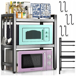 Półka Na Mikrofalówkę Stojak Regał Kuchenny Przyprawy Regulowana Rozsuwana