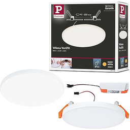 Paulmann 92388 Panel LED, oprawa do zabudowy Veluna VariFit, IP44 125mm okrągła, w kompl. oprawa sufitowa 1x8,5 W satynowa tworzywo sztuczne 3000 K