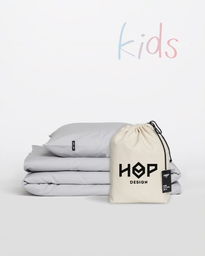 Pościel Perkal 100x135 Hop Design Pure Kids Jasny Szary