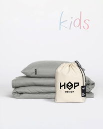 Pościel Perkal 90x120 Hop Design Pure Kids Ciemny Szary