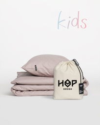 Pościel Perkal 90x120 Hop Design Pure Kids Brudny Róż