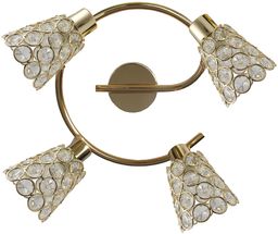 Candellux GLOSSY 98-00484 plafon lampa sufitowa spirala mosiądz kryształki 4X40W G9 44cm