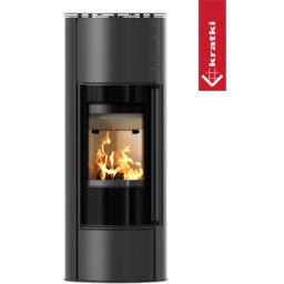 Piec wolnostojący KRATKI ERIK Ø 150 5,5 kW/W, klamka z drewna egzotycznego