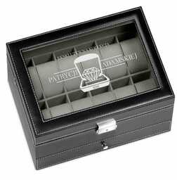 Szkatułka czarna na zegarki i biżuterię z grawerem dla niej
