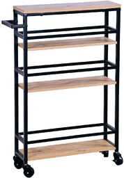 Kesper Wąski barek kuchenny z uchwytem i drewnianymi półkami, 81 x 50 x 15 cm