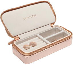 Etui podróżne na biżuterię i naszyjniki prostokątne (szaroniebieskie) Supersize Stackers