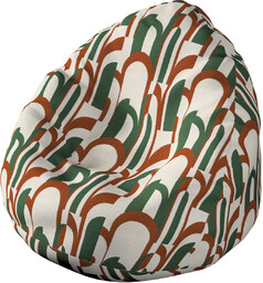 Worek do siedzenia, zielono-czerwony wzory na kremowym tle, Ø60 x 105 cm, Cosy Home