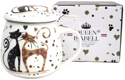 Kubek z zaparzaczem z wizerunkiem kota 10,5x12,5x9 179027