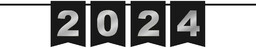 Baner sylwestrowy srebrny 2026 - 1 szt.