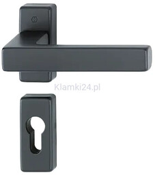 Toulon - Komplet klamek z aluminium na krótkim szyldzie, kolor czarny F9714M