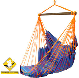 Fotel hamakowy z podstawką, niebieski / turkusowy HC-FR