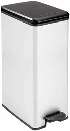 Curver Deco Slim kosz na śmieci, tworzywo sztuczne, srebrny, 40 l