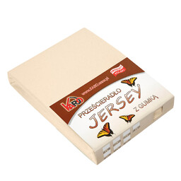KARO Prześcieradło jersey z gumką 140x200 beżowe jasne 008 grube 150g/m2
