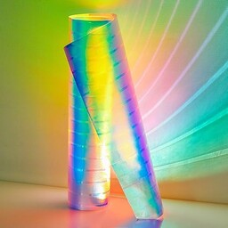 Coavas Folia maskująca na okna, witraże, folia okienna, blokada ciepła, statyczne, nieprzylepne, dekoracyjne, do domu, biura, łazienki, na drzwi, 190 x 40 cm, tęczowa