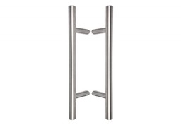 Pochwyt drzwiowy dwustronny skośne 45 fi 32 mm L-500, X-300 stal nierdzewna, zestaw śrub w komplece, drewno PCV, aluminium, szkło