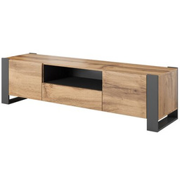 CAMA MEBLE Szafka RTV Wood Dąb wotan + Antracyt