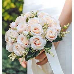 Floinla Bukiety ślubne dla panny młodej druhny bukiet szampańskie sztuczne róże na ślub kościół dekoracja domu, prezenty